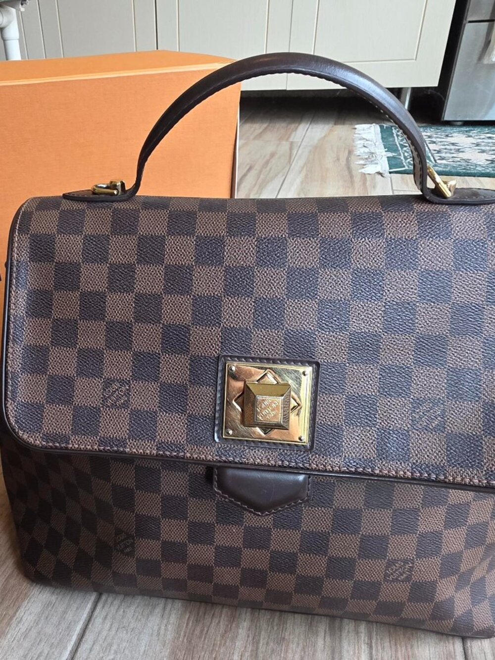 Louis Vuitton Damier Ebene Begamo Top Handle Handbag GM